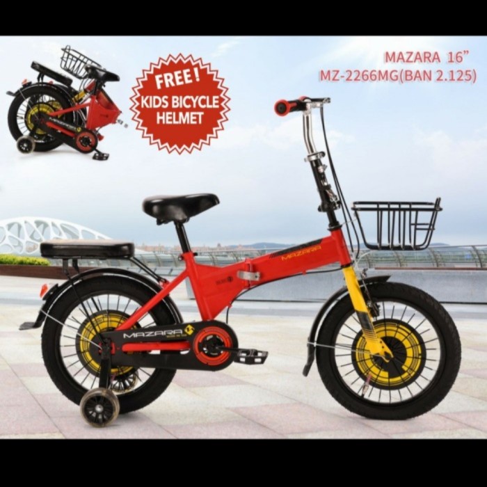 ✨Original Sepeda Anak Lipat 16 Inch Mazara 2266 Mg Diskon
