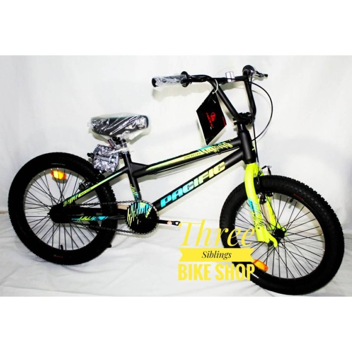 ✨Original Sepeda Bmx Pacific 2068 Rotor 20 Inch Warna Black Yellow Diskon