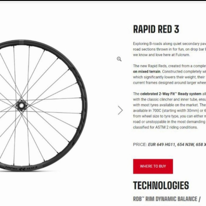✨Ori Wheelset Fulcrum Rapid Red 3 Db 650B Diskon