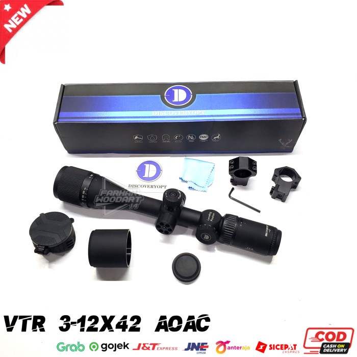 ✨Original Teleskop Discovery Vtr 3-12X42 Aoac Retikel Hk Tipis Tahan Getar Cod Diskon