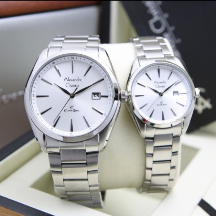 ✨Termurah Alexandre Christie Ac 8658 / Ac8658 Silver - Jam Tangan Couple Terbaru