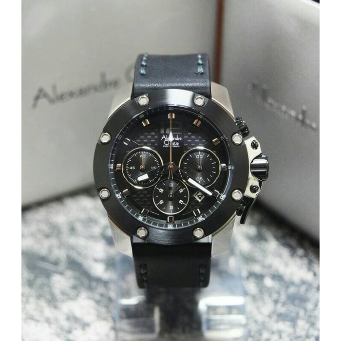 ✨Sale Jam Tangan Pria Alexandre Christie Original Ac 6290 Mcl Silver Black Limited