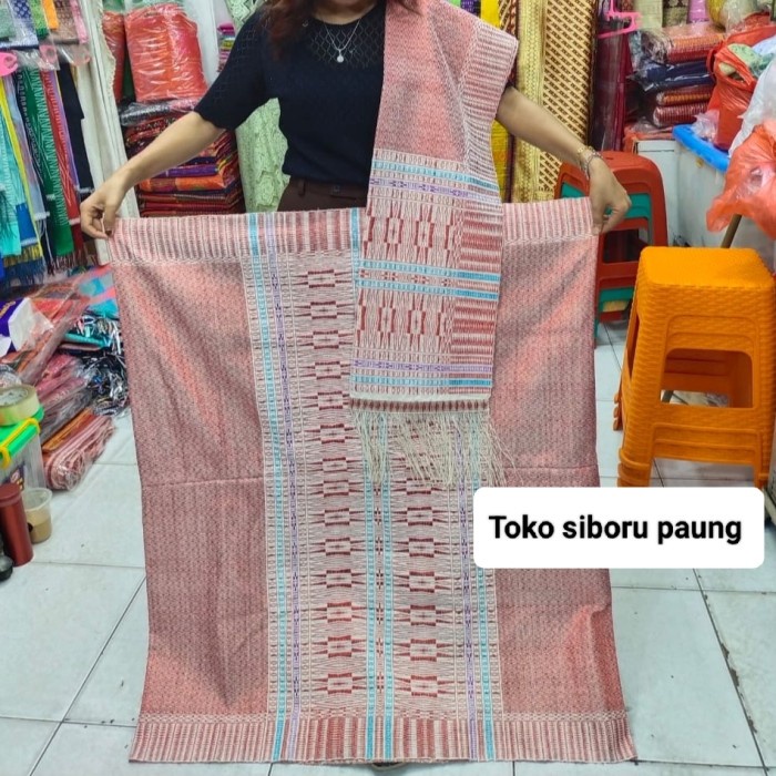 ✨New Songket Tumtuman Tarutung Benang Prada Korea Warna Merah Diskon