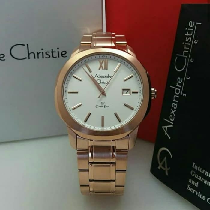 ✨Ready Jam Tangan Pria Alexandre Christie Ac8619 Original Rosegold Terbaru