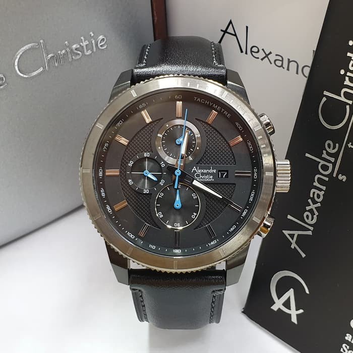 ✨Sale Jam Tangan Pria Alexandre Christie Ac 6501 Black Grey Original Terbatas