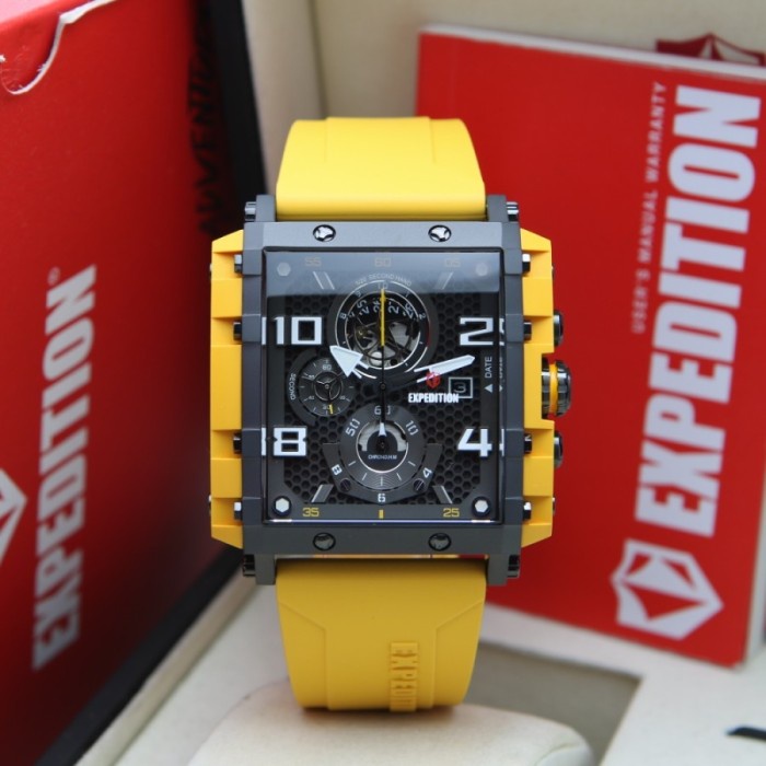 ✨Ready Expedition 6757 Mc Rubber Black Yellow Pria Original Garansi 1Tahun Limited