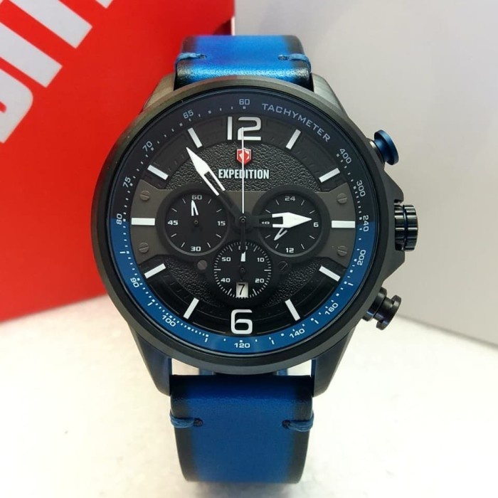 ✨Ready Jam Tangan Expedition Pria Original E6796 Black Blue Limited