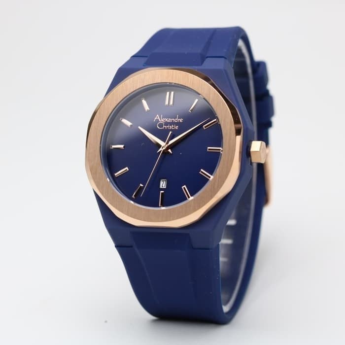 ✨Sale Alexandre Christie 8613Md / Ac8613 Rosegold Blue Original  Garansi Terbatas