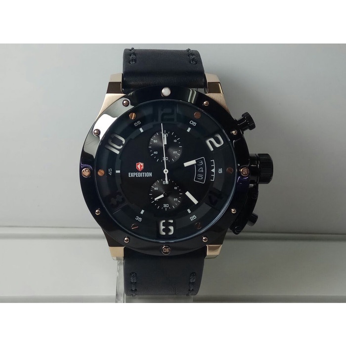 ✨Ready Jam Tangan Expedition Pria E6381 Mc Black Gold Berkualitas