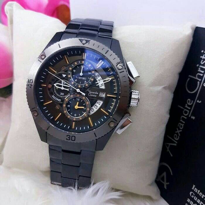 ✨Ready Alexandre Christie Ac 6465 Black Grey Original Terbatas