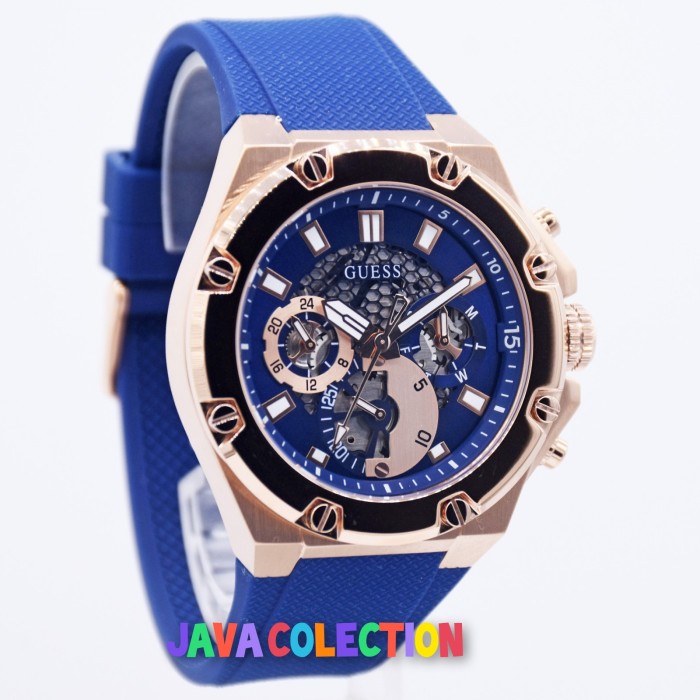 ✨Ready Jam Tangan Pria Guess Gw0334G3 Blue Rose Gold Original Diskon