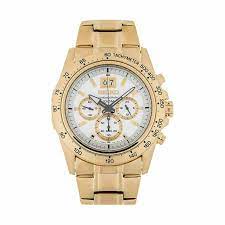 JAM TANGAN PRIA SEIKO SPC244P1 LORD ANALOG CHRONOGRAPH STAINLESS STRAP GOLD