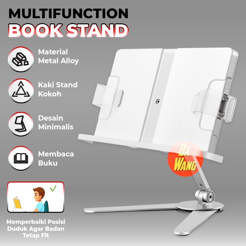 

Book Stand Standing Holder Dudukan Jepit Sandaran Tatakan Buku