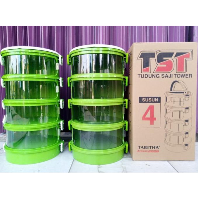 Rak Tudung Saji Makanan Lauk Tingkat 4 Susun Tudung Penutup Lauk