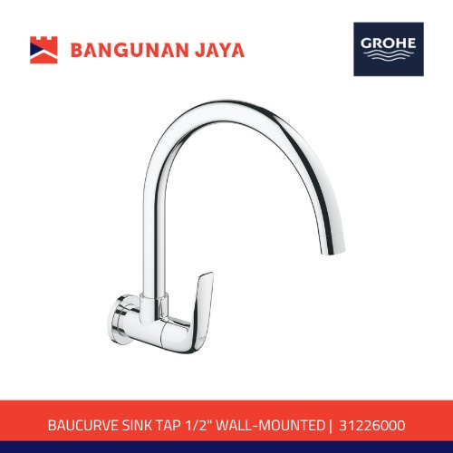 ✅Ori Grohe Baucurve Kran Dapur Kitchen Sink Tap 1/2 Wall - 31226000 Limited