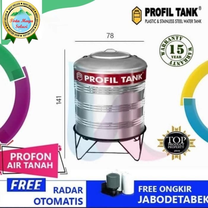✅Original Stainless Tangki Toren Air 580 Liter Profil Tank Ps550 Profon  Kaki Terbaru