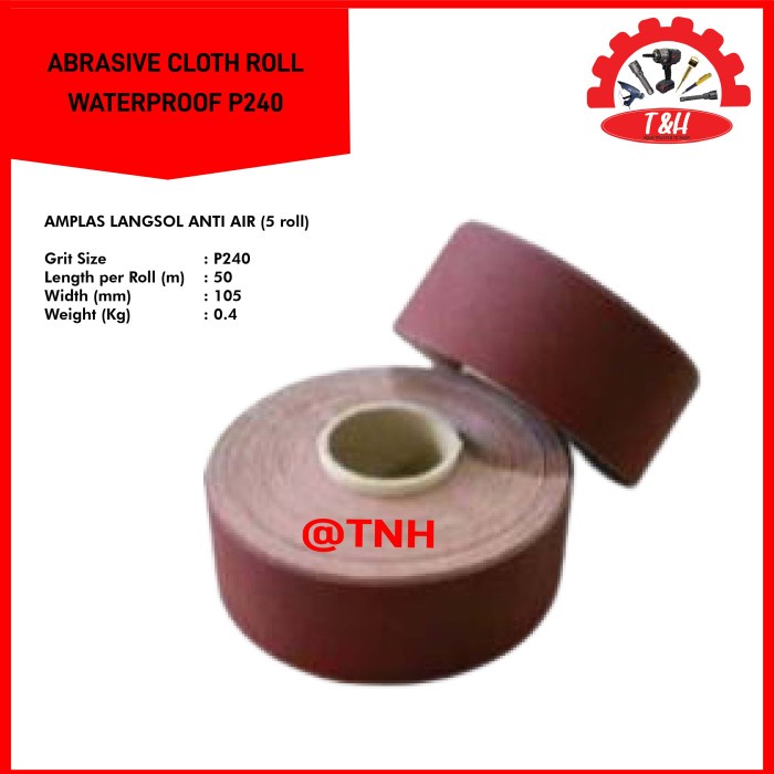 ✅New Kertas Amplas Roll  Langsol  Abrasive Cloth Roll Waterproof P240/5R Terbaru