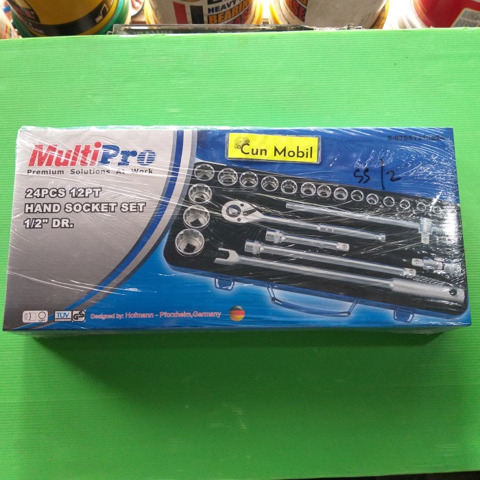 ✅Baru Kunci Sok Set 1/2 12Pt Isi 24Pc Merk Multi Pro Box Kaleng Good Qualit Limited