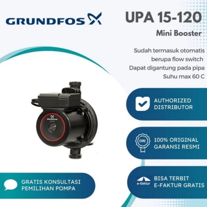 [New] Pompa Booster Grundfos Upa 15-120 Pompa Dorong Shower Grundfos Terbaru