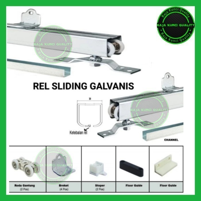 [New] Rel Gantung Pintu Sliding/Sleding/Geser 3 Meter/ 300 Cm Complete Berkualitas