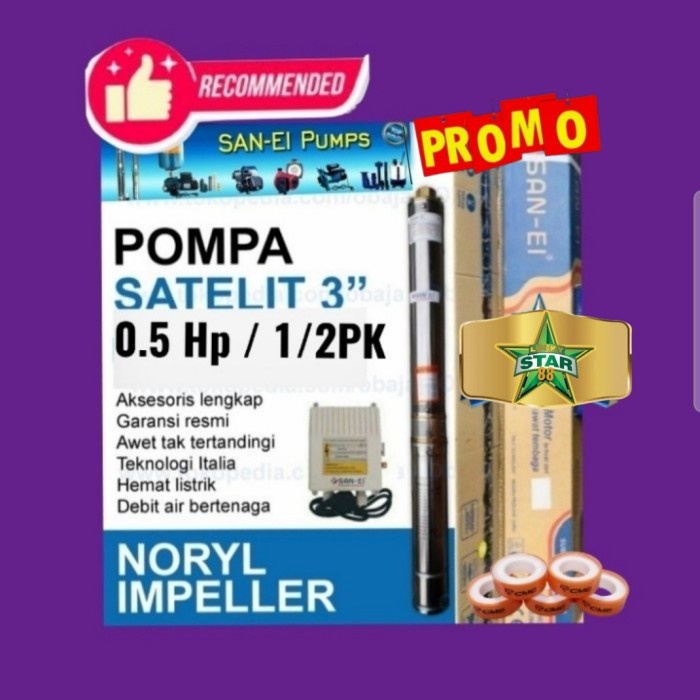 [New] Pompa Satelit 1/2Hp 0.5 Casing Pipa 3 Inch Submersible Bkn Drakos York Diskon