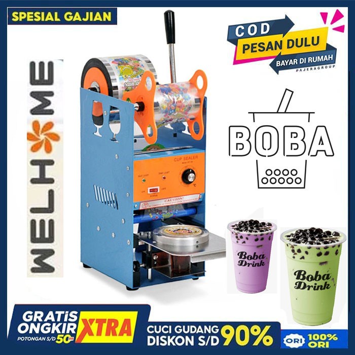 ✨Termurah Mesin Cup Sealer Welhome C-35 Press Plastik Gelas Sealing Machine Berkualitas