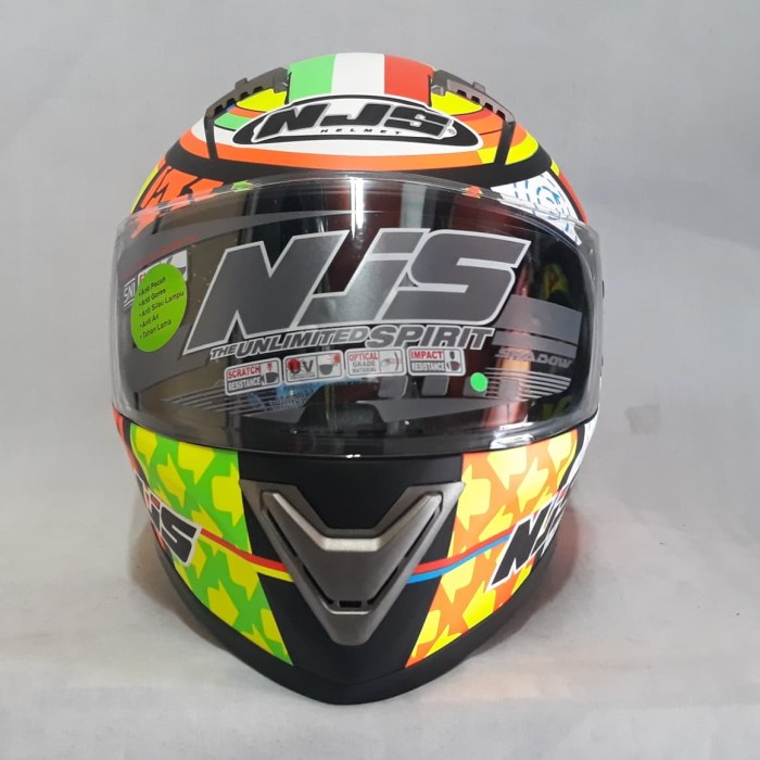 ✨Termurah Helm Full Face Njs Shadow N802 Motif Rossi Black Doff Terbaru