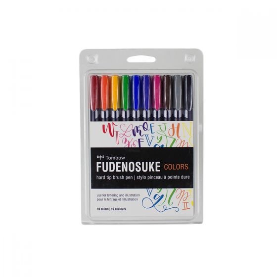 

Gaya Tombow Fudenosuke Brush Pen Hard Tip Colors Set 10