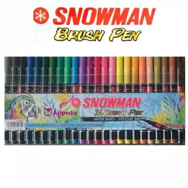 

Gaya Snowman Brushpen Brush Pen Kuas Kaligrafi Warna Set 24