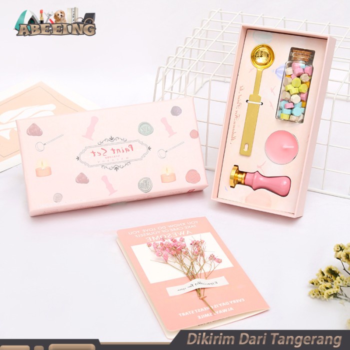 

Wax Seal Stamp Set Stempel Sealing Lilin Inisial Kado Lucu