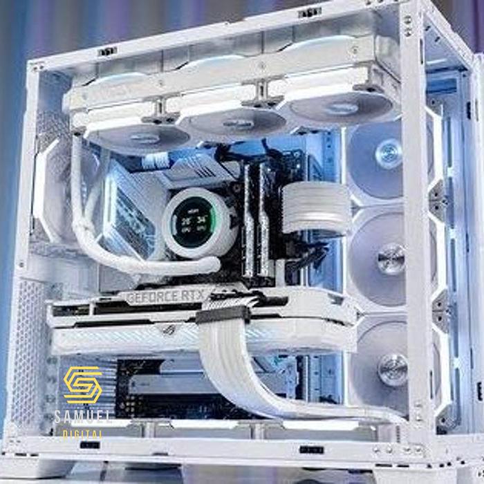 PC BUILD ROG WHITE EDITION - I9 13900KF - RTX 4090 24GB - DDR5 64GB - SAMUEL DIGITAL 90
