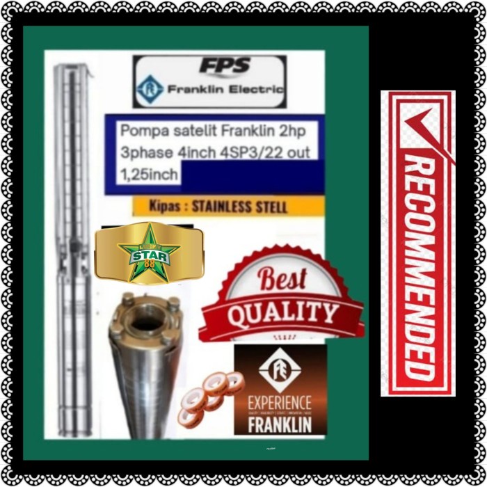 Asli Pompa Satelit Franklin 2Hp 4Sp3/22 380 Volt Submersible 1.5Kw 4Inch Murah