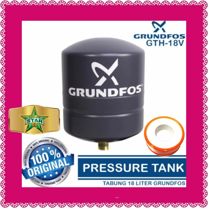 Baru Tabung Pompa Air Grundfos Asli 18L Jet Pump 4 Jd Basic 5 3 Tangki Diskon