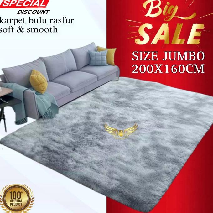 karpet bulu ukuran besar 200x160x5cm
