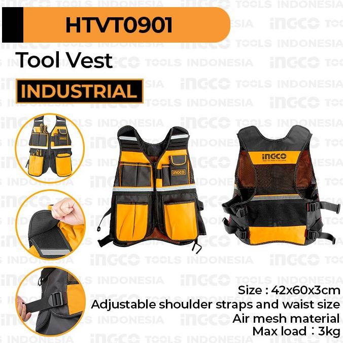 Tool Vest (3 kg) INGCO HTVT0901 Rompi Safety Proyek Tas Alat Perkakas