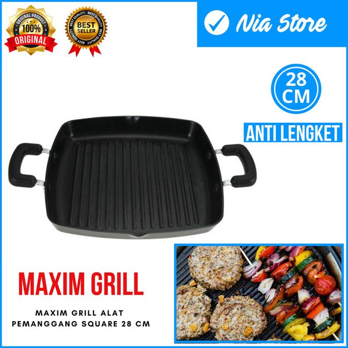 Grill Pan Maxim Square 28 Cm Alat Pemanggang Portable Ayam BBQ