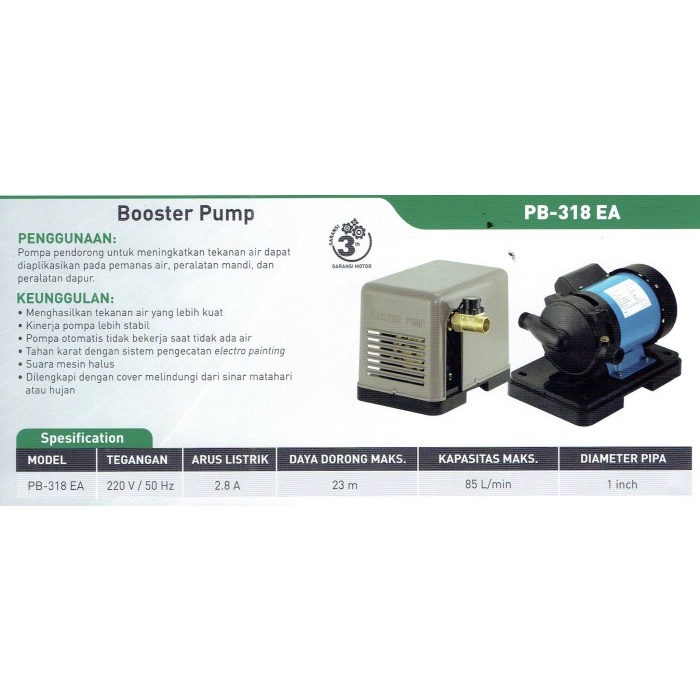 WASSER PB 318 EA booster pump pompa air pendorong dorong flow switch