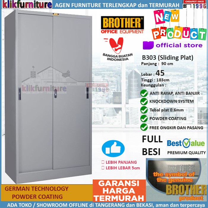 

LEMARI ARSIP FILING CABINET BESI 2 PINTU SLIDING B303 BROTHER