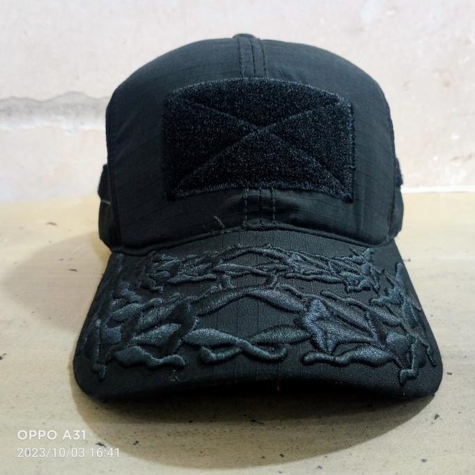 >*>*>*>*] topi tactical perekat bordir Pati AD / hitam