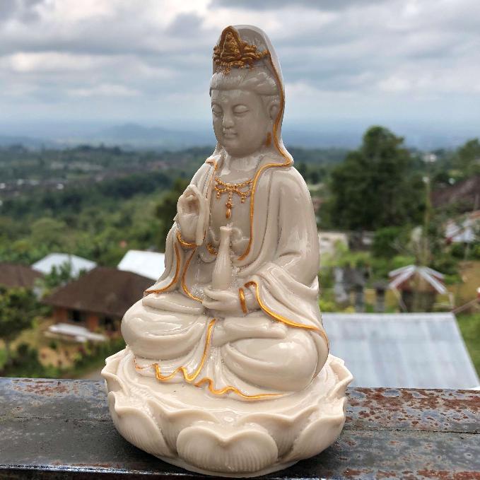 PATUNG DEWI KWAN IM NATURAL GOLD/PATUNG DEWI KUAN IM/DEWI GUAN YIN/PATUNG BUDDHA/PATUNG BUDHA/BUDA/P
