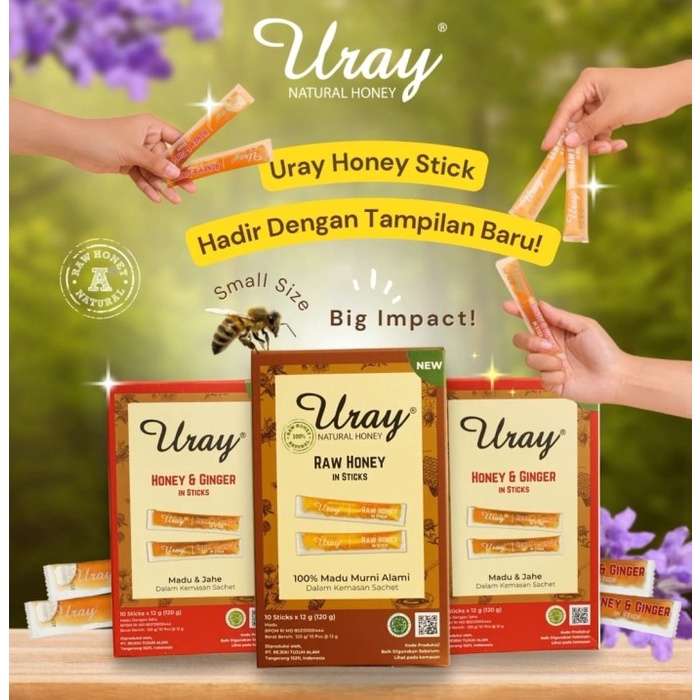 

Madu Uray Sachet- Raw Honey/ Honey & Ginger In Sticks - Natural Honey