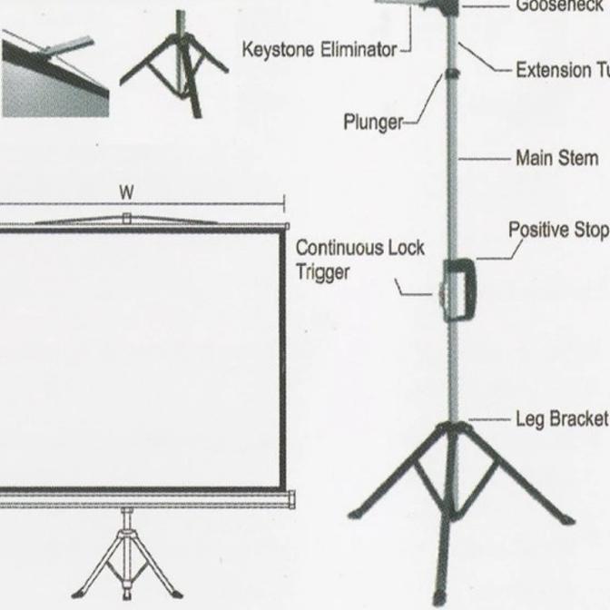 Layar Proyektor Manual Tripod 70 Inch