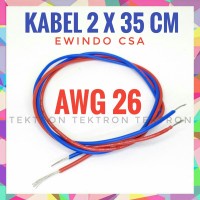Kabel tembaga 2x35cm,35cm merah+35cm biru Ewindo AWG26 awg 26 prakarya