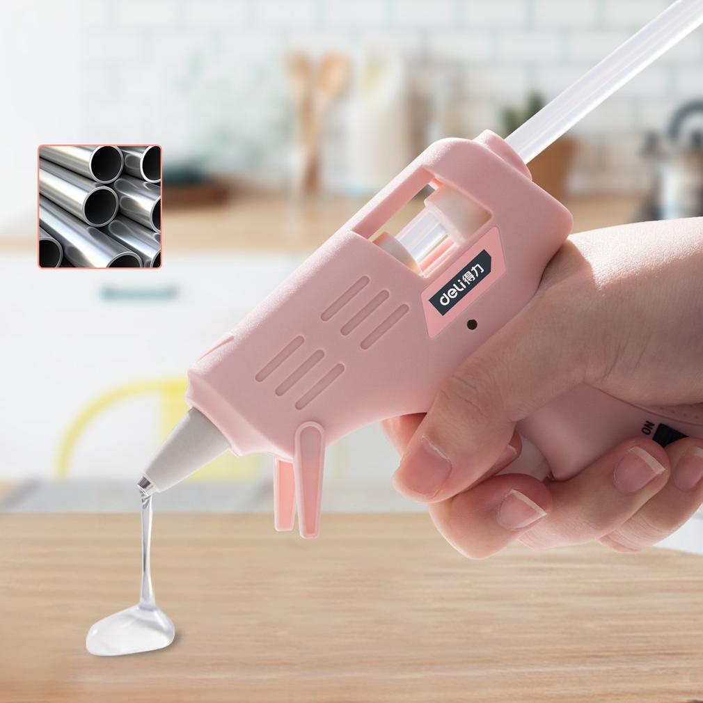 

Hot Sale Deli Melt Glue Gun/Lem Tembak 20W Warna Biru/Pink Gratis 10 Lem DL39002X /Alat Perkakas