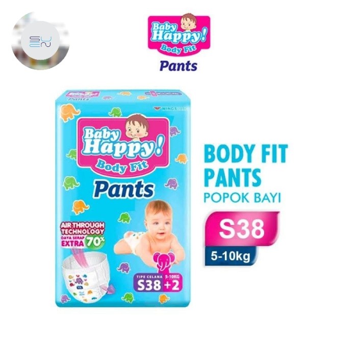 PAMPERS BABY HAPPY PANTS M 34, L 30
