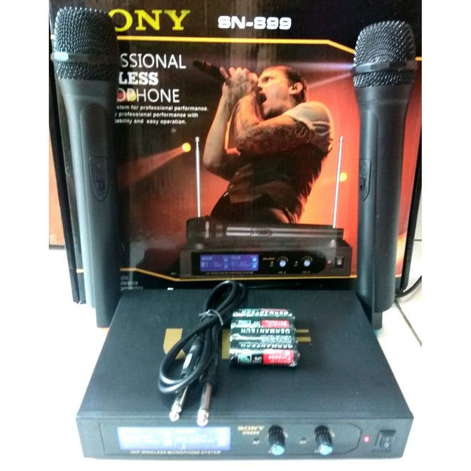 Mic Wireless Double SONY 899 Microphone / Mik Tanpa Kabel