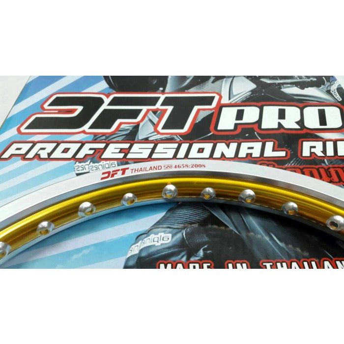 Velg 2Tone DFT Thailand Silver-Gold.sepasang 140-17