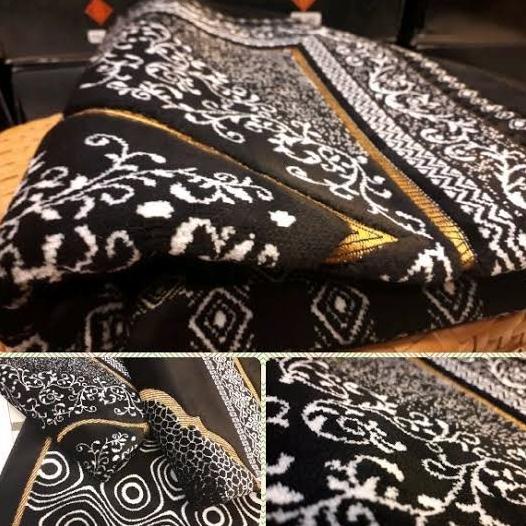 Sajadah Tebal Turki Aydin Ultra Black White