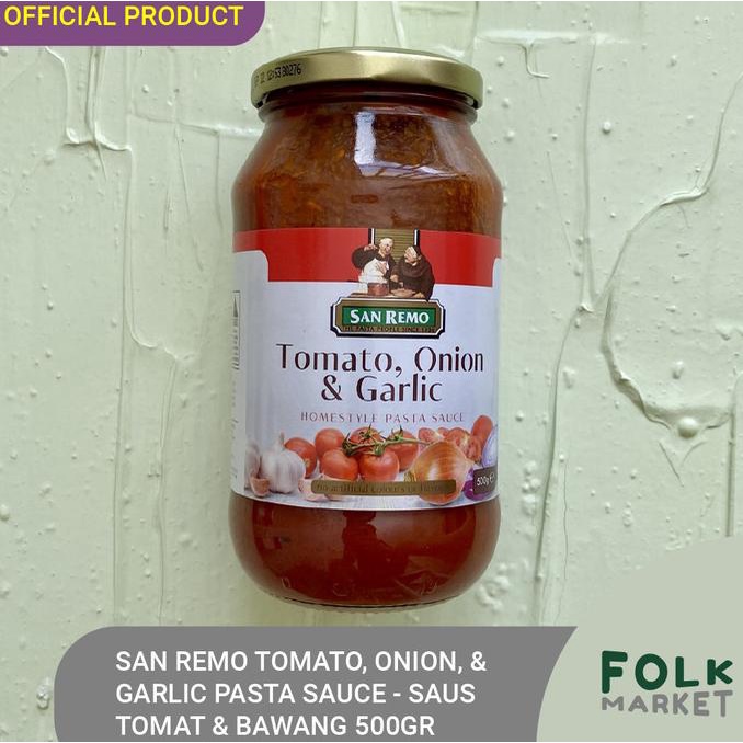 

Produk Unggulan] SAN REMO Pasta Sauce - Tomato & Basil / Tomat, Onion, & Garlic 500gr