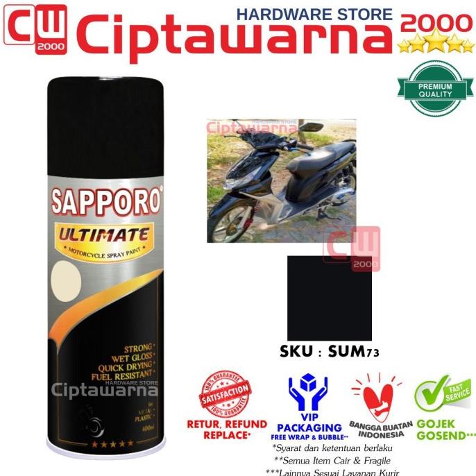 @#@#@#] SAPPORO ULTIMATE M73 METTALIC BLACK HITAM - CAT SEMPROT SAPORO